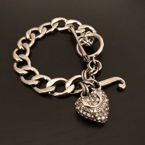 Juicy Couture Pave Banner Heart Starter Bracelet
